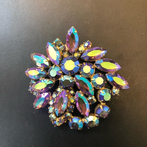 ❤️ Vintage Iridescent Brooch & Earrings Set - Picture 4 of 11